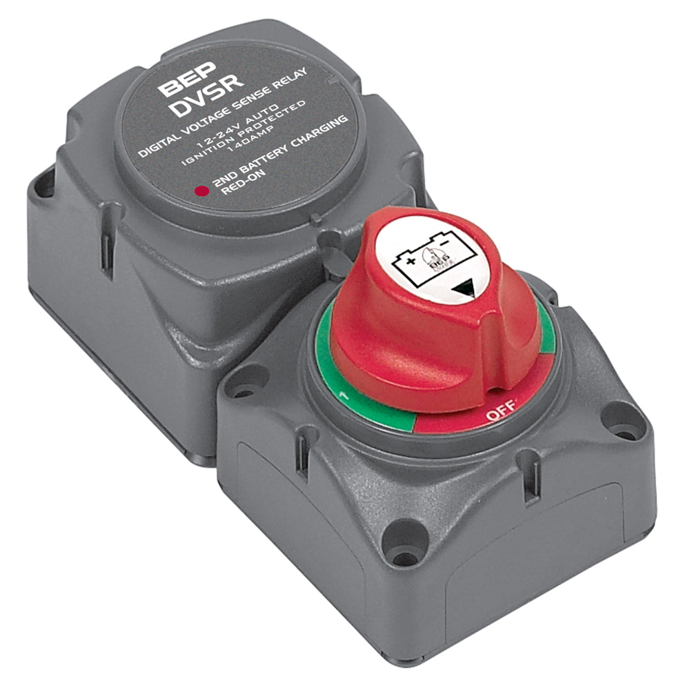 BEP Marine distribution cluster for single engine with two battery banks, used for battery management on boats.