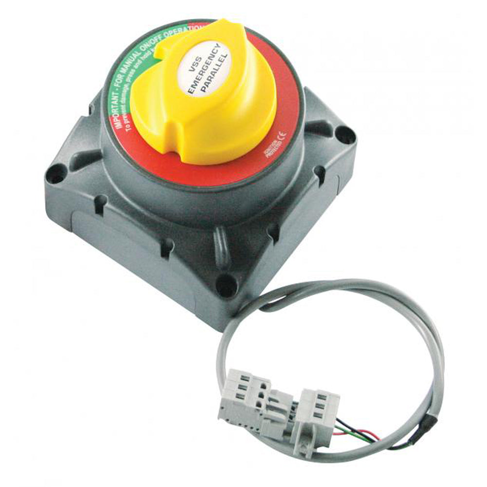 BEP Marine dual operation VSS switch HD optic for 12/24V battery management, 500A capacity, mounted on marine battery system.