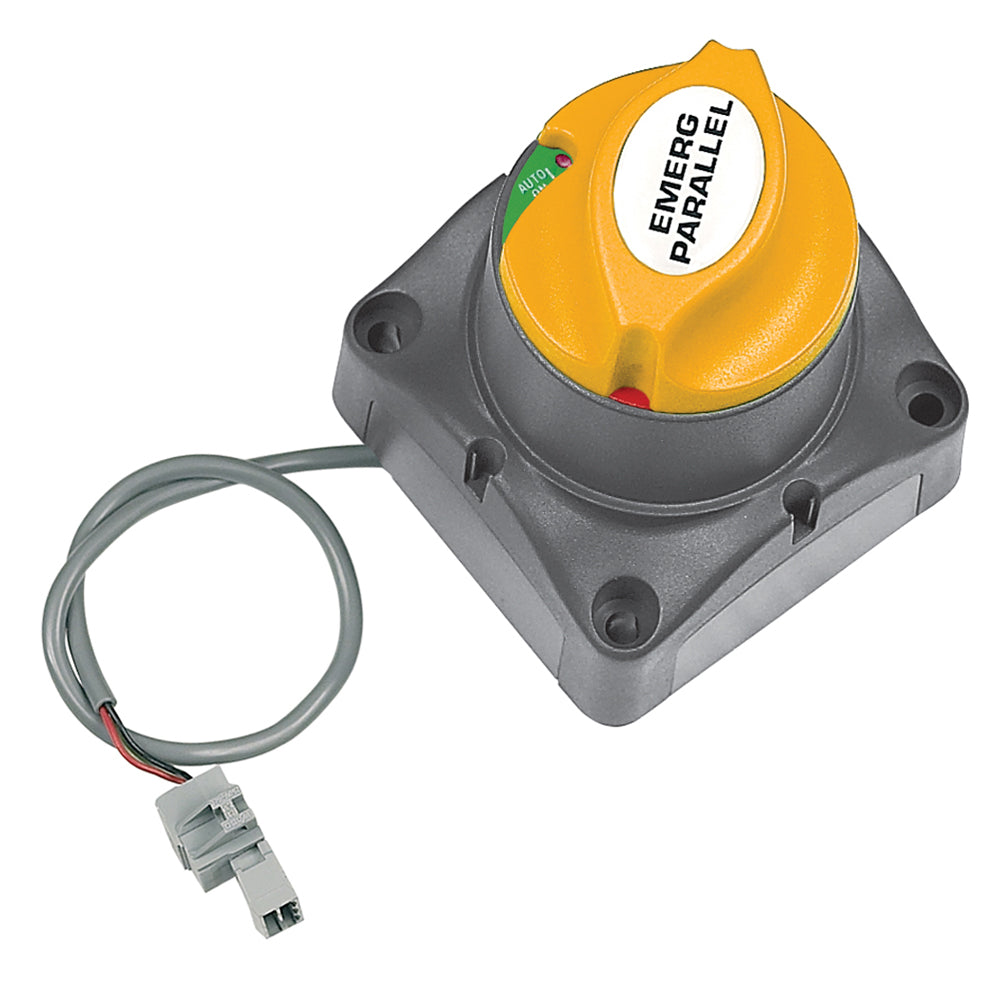 BEP Marine emergency parallel switch for 12/24V batteries, 275A battery management switch with black and red terminals.