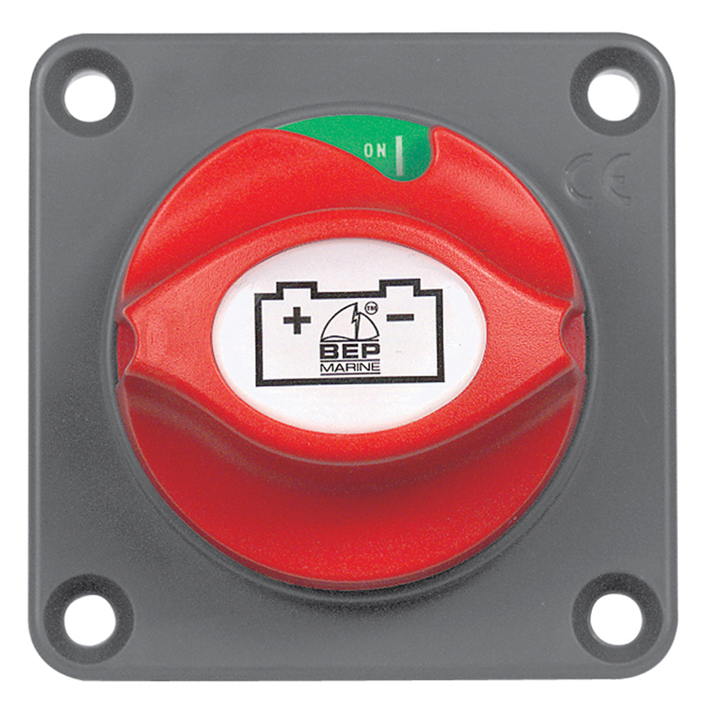 BEP Marine panel-mounted battery master switch for battery management, shown mounted on a boat panel.