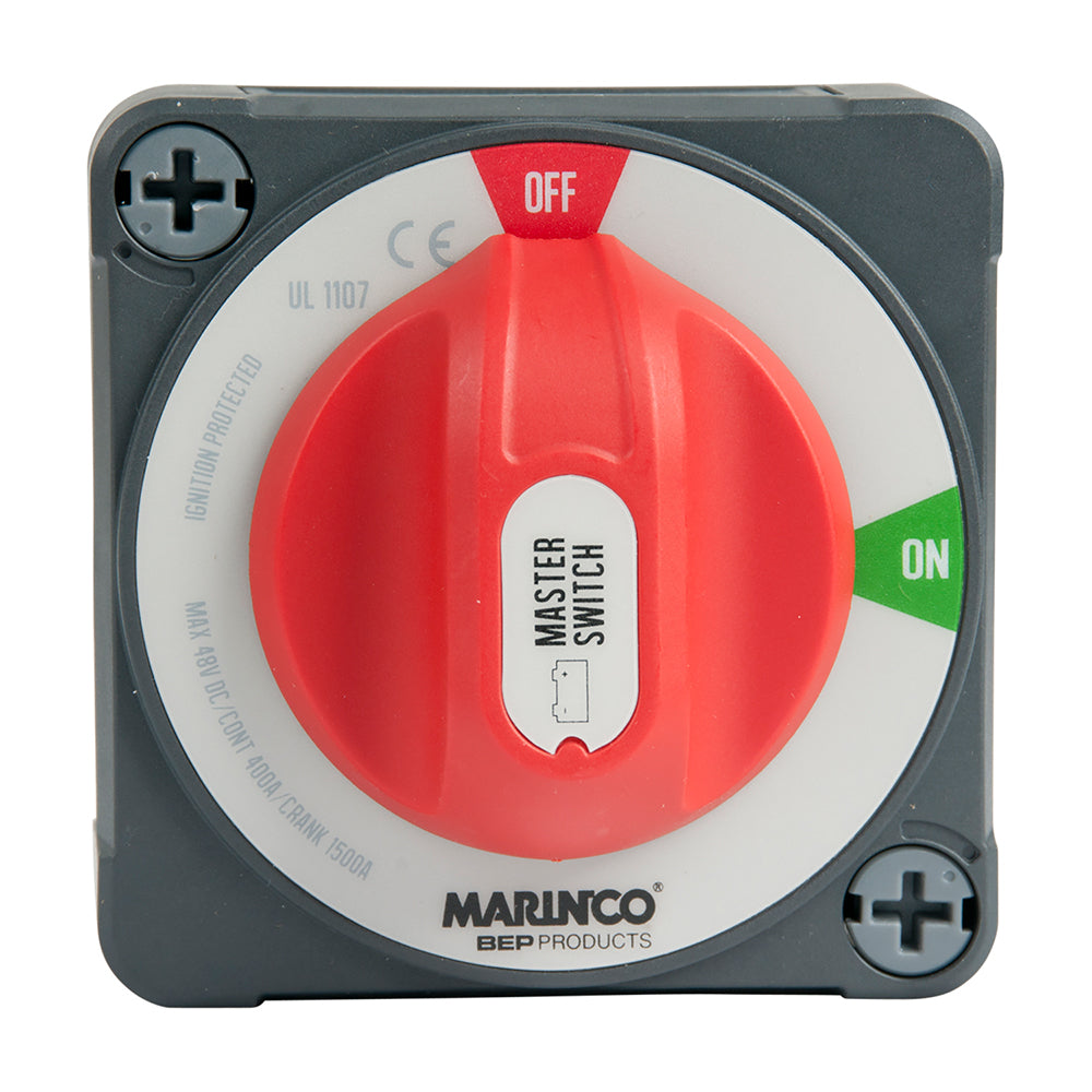 BEP Marine Pro Installer 400A EZ-Mount double pole battery switch for marine battery management, mounted and ready for installation.