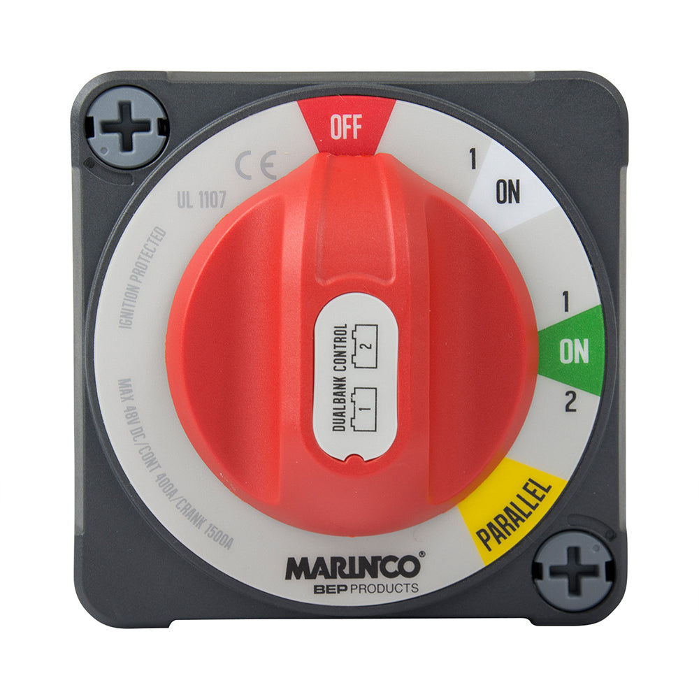 BEP Marine Pro Installer 400A EZ-Mount Dual Bank Control Battery Switch for marine battery management system.