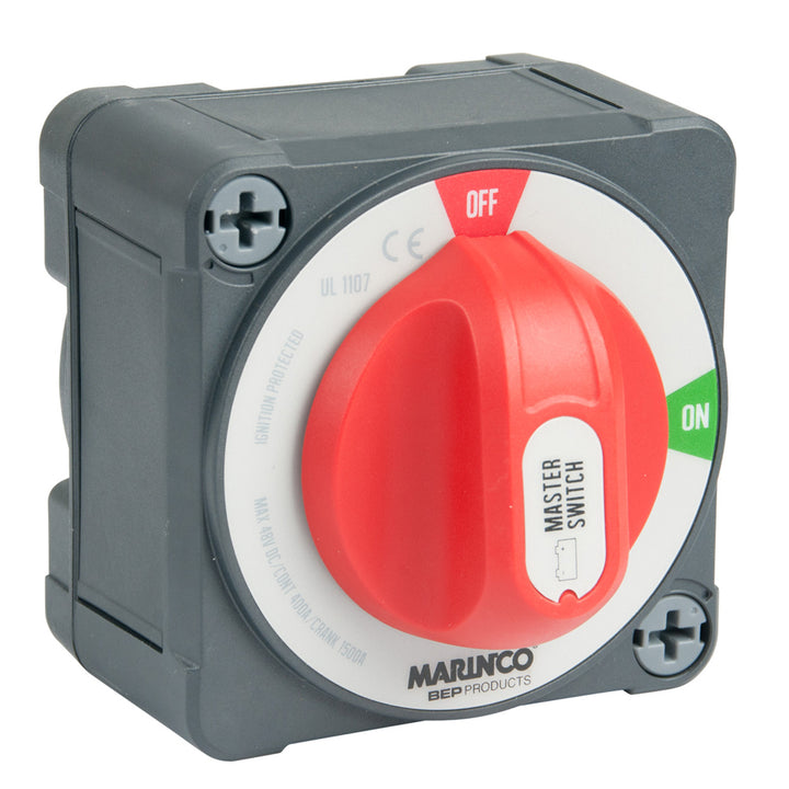 BEP Marine Pro Installer 400A EZ-Mount On/Off Battery Switch for marine battery management, black switch with mounting hardware
