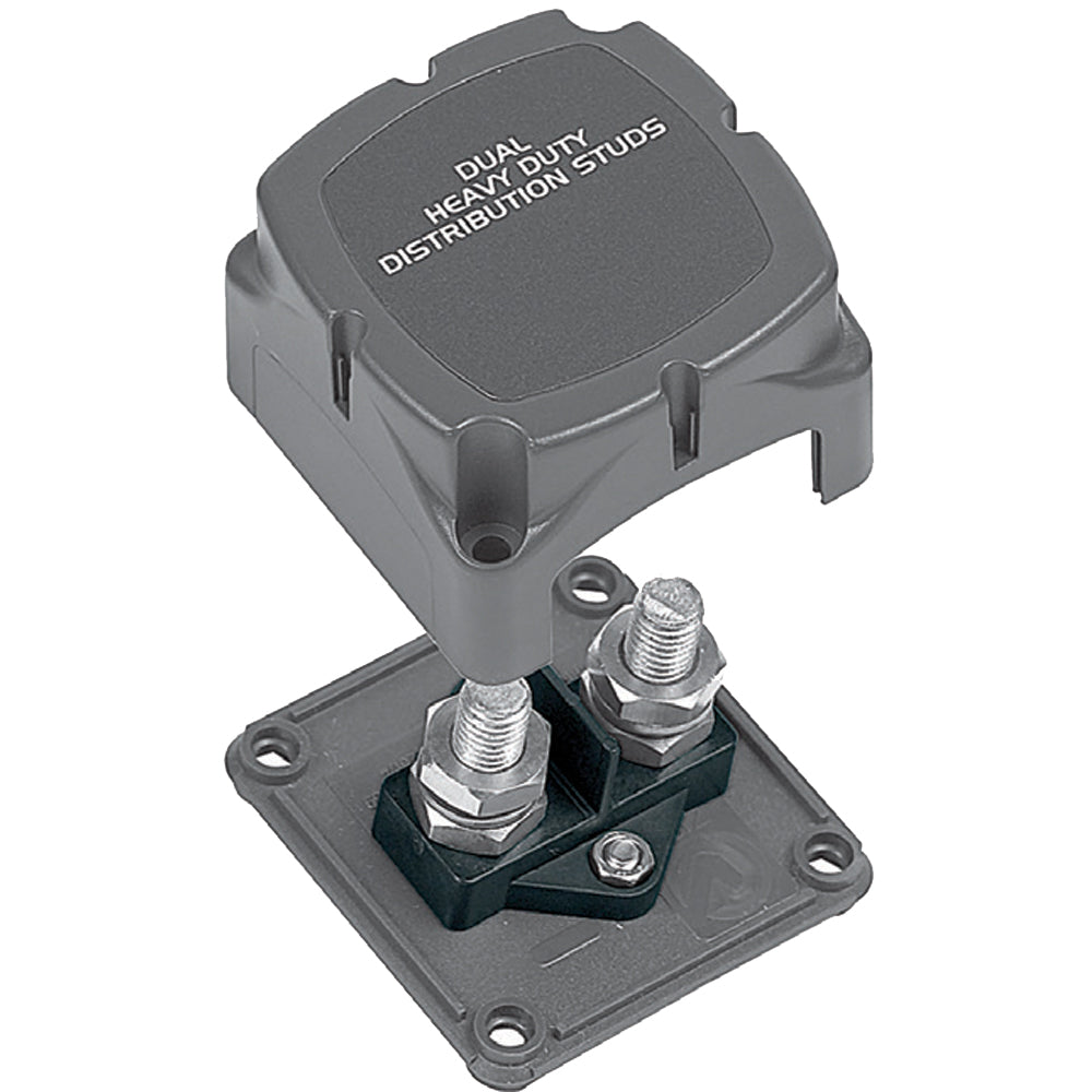 BEP Marine dual distribution stud module with 2 x 3/8-inch busbars for electrical connections and distribution.