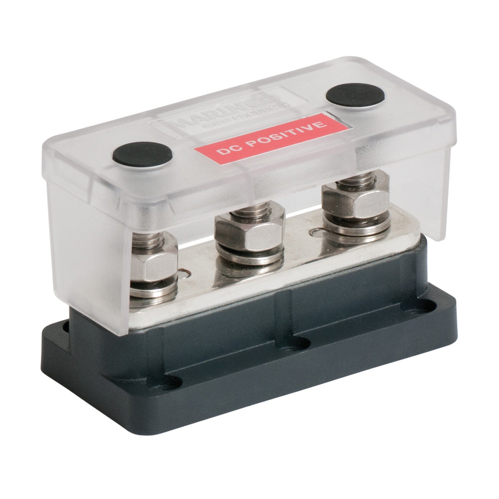 BEP Marine Pro Installer 3 Stud Bus Bar 650A for electrical connection, metal busbar with three stud terminals.