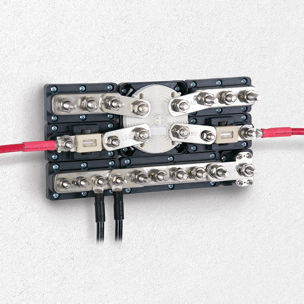 BEP Marine Pro Installer 3 Stud Bus Bar 650A for electrical connections in marine wiring systems, featuring durable metal construction.