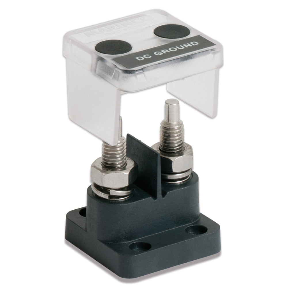 BEP Marine double insulated 10mm installer stud for busbars and connectors, shown in a close-up of the insulated connector.
