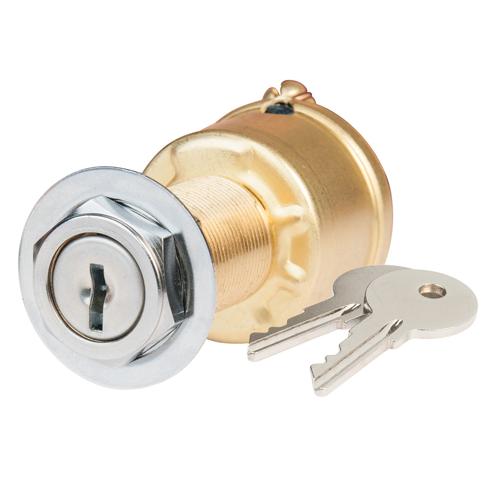BEP Marine 2-position ignition switch with OFF and ON positions, marine switch with durable black housing and metal terminals.