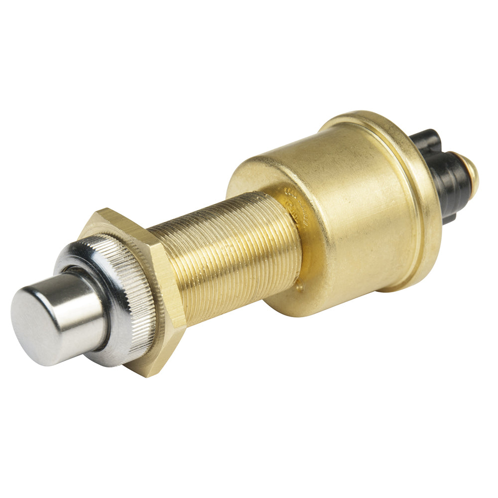 BEP Marine 2-Position SPST heavy-duty push button switch showing OFF and ON positions, 35 Amp capacity.