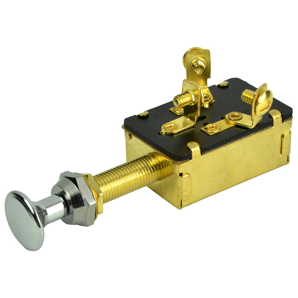 BEP Marine 3-Position SPDT push-pull switch with OFF, ON1, and ON2 settings, used for marine electrical control.