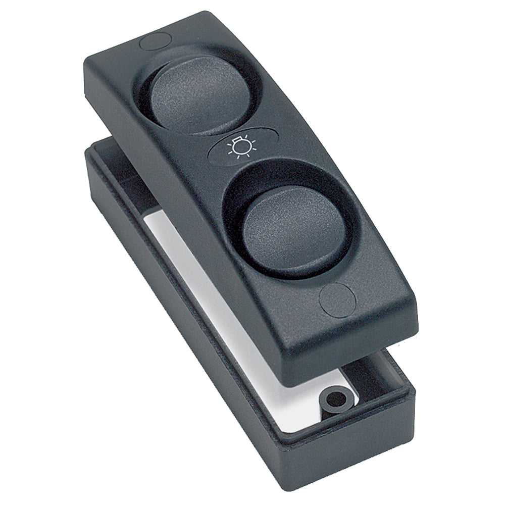 BEP Marine Contour 1100 Series double interior switch in black, on/off toggle switch for marine electrical control