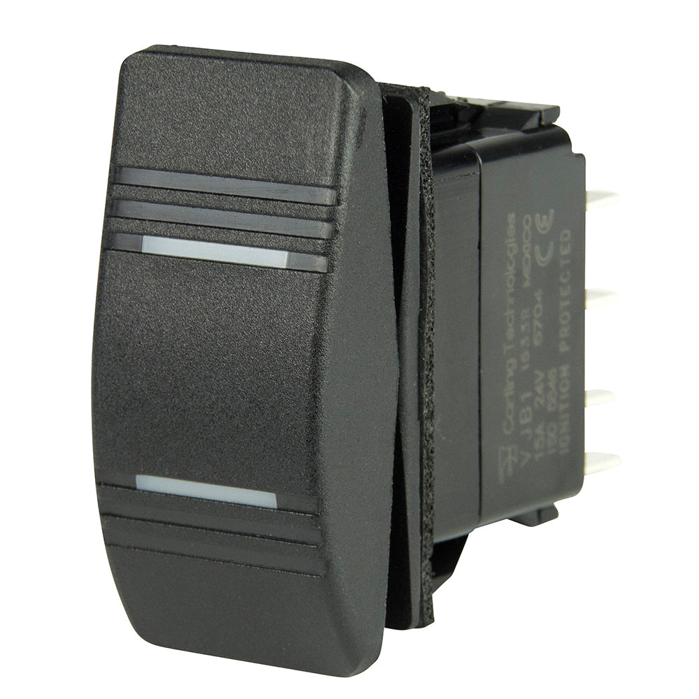 BEP Marine DPDT Contura switch with 2 amber LEDs, ON/OFF/ON toggle switch for marine electrical control.