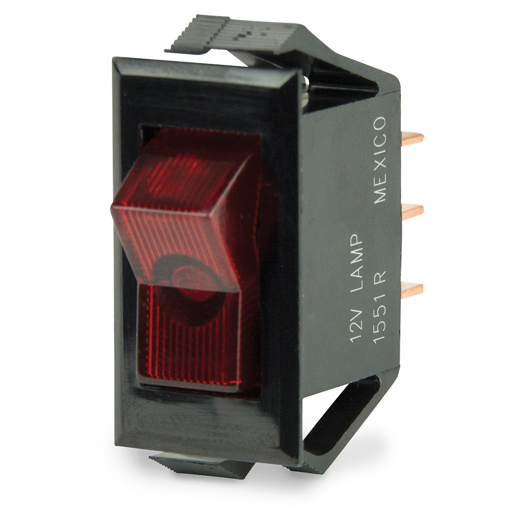 BEP Marine illuminated SPST rocker switch with red LED, 12V, OFF/ON position, used for marine electrical control.