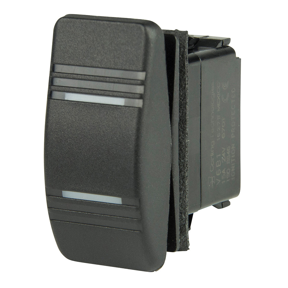BEP Marine SPDT Contura switch with 2 amber LEDs, ON/OFF/ON toggle switch for marine electrical systems.