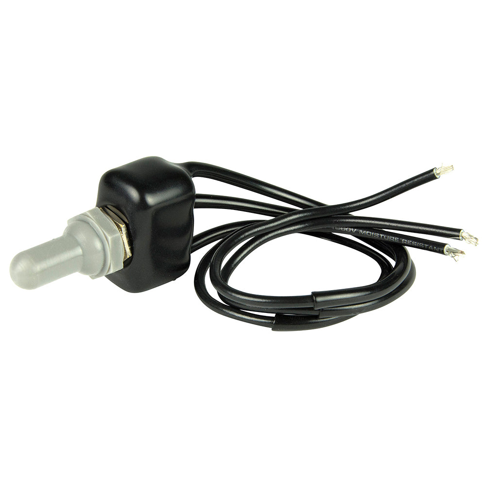 BEP Marine SPDT sealed dipped toggle switch with ON/OFF/ON positions, designed for marine electrical applications.