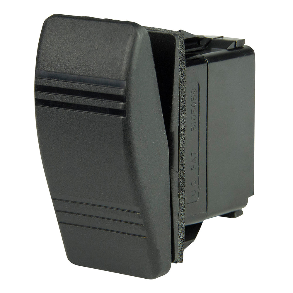 BEP Marine SPST Contura switch in off and on positions, marine switch with black toggle for boat electrical control