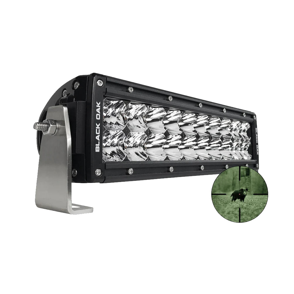 Barre lumineuse infrarouge double rangée Black Oak Pro Series 10" 940 nm - Noir