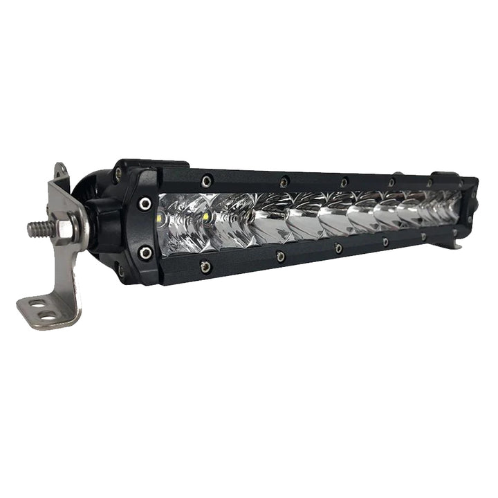 Black Oak LED 10-inch single row LED light bar with combo optics and black housing, part of Pro Series 3.0 for vehicle lighting.