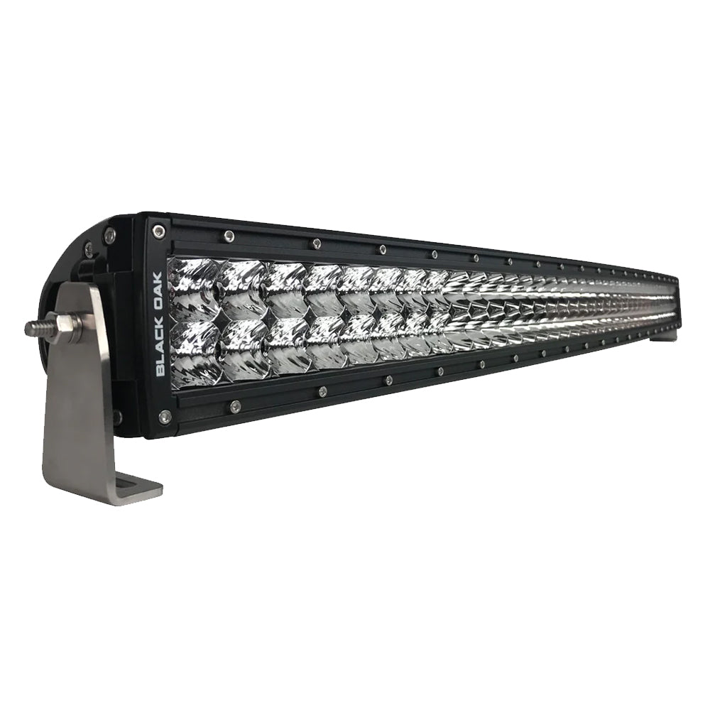 Black Oak LED Pro Series 3.0 40-inch curved double row LED light bar with combo optics and black housing for off-road lighting.