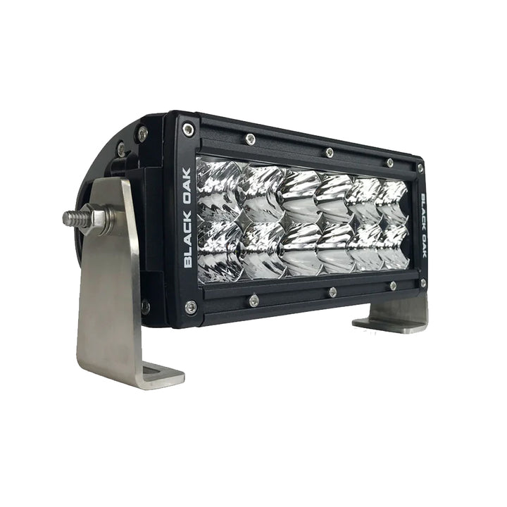 Barre lumineuse LED Black Oak Pro Series 3.0 à double rangée de 6 pouces - Optique combinée - Boîtier noir