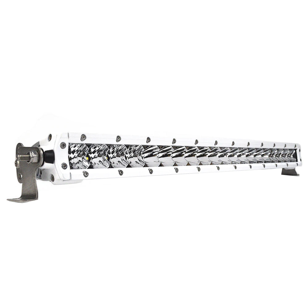 Black Oak LED Pro Series 3.0 single-row 20-inch LED light bar with combo optics and white housing, designed for vehicle lighting.