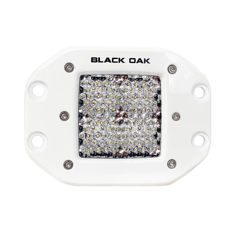 Luminaire LED encastré marin Black Oak 2" - Optique diffuse - Boîtier blanc - Série Pro 3.0