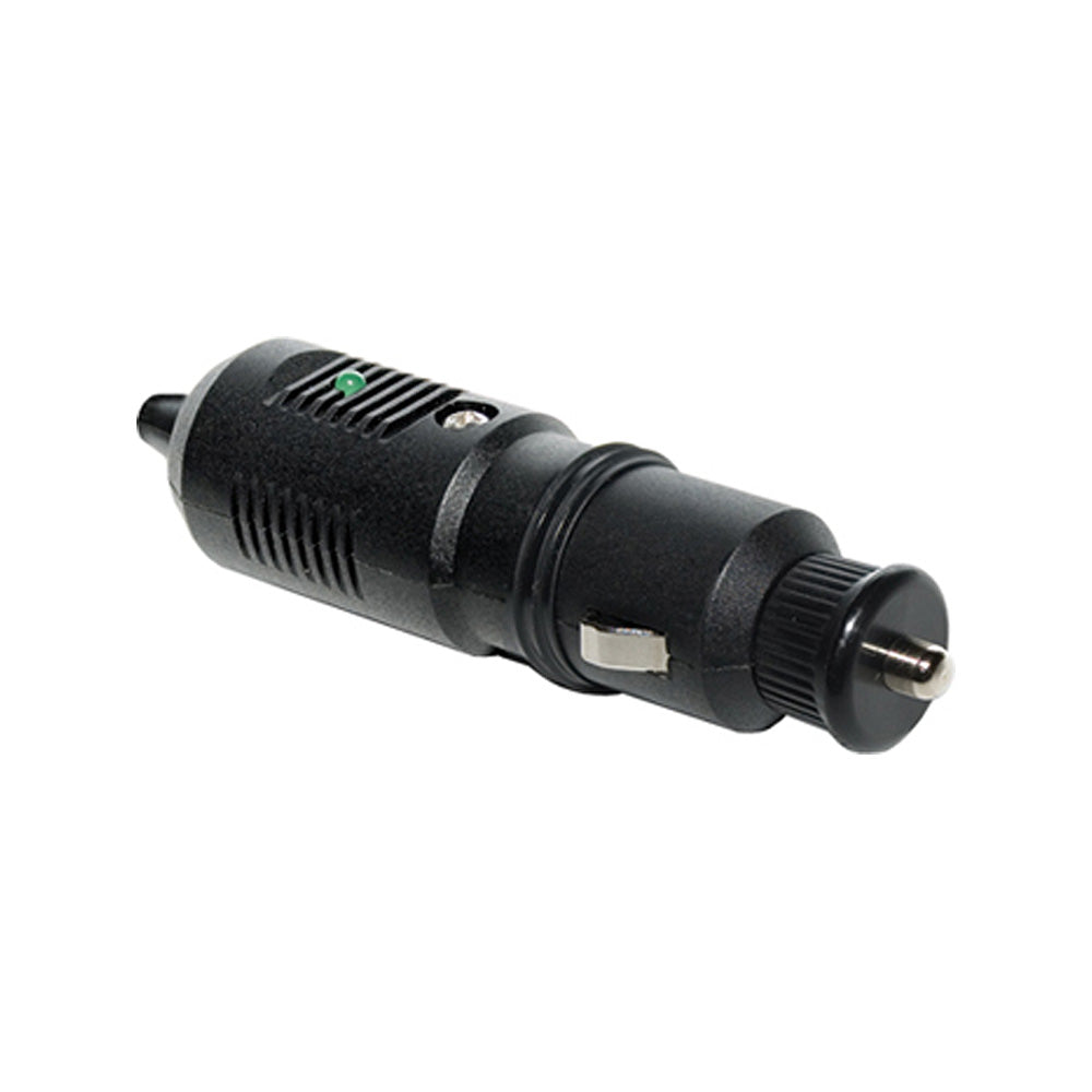 Blue Sea Systems 12V cigarette lighter plug accessory for vehicle power outlets, durable blue plastic with metal connector.