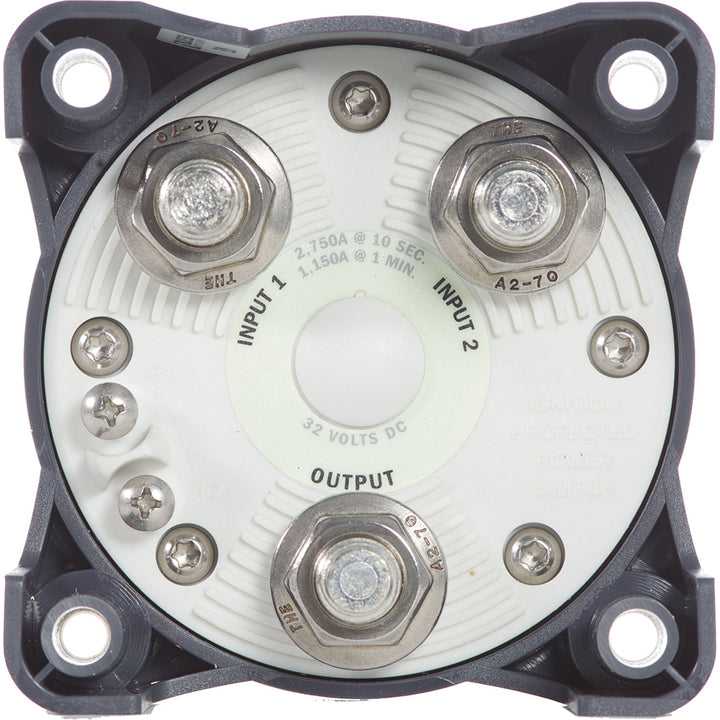 Blue Sea HD-Series 11003 battery switch with alternator field disconnect, 3-position marine battery management switch.