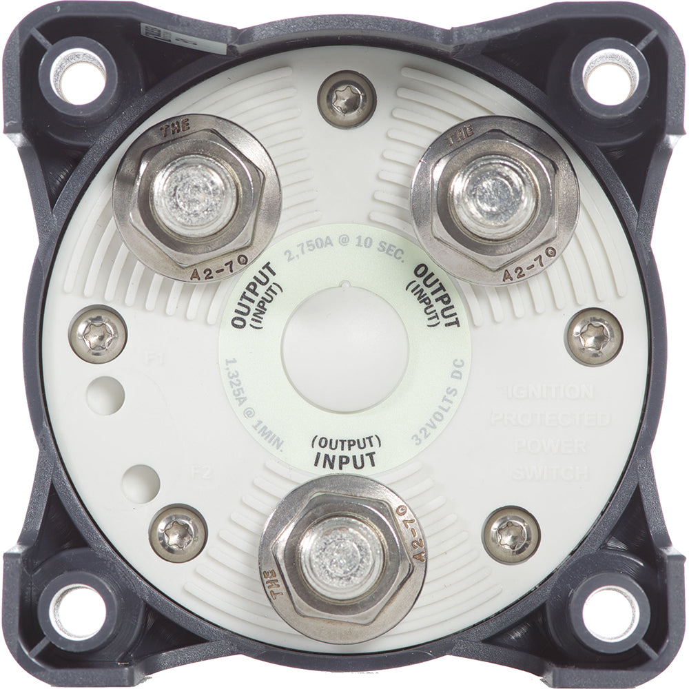 Blue Sea Systems Blue Sea 3000 HD-Series single circuit battery switch in ON position for battery management.