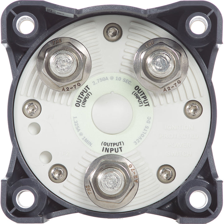Blue Sea Systems Blue Sea 3000 HD-Series single circuit battery switch in ON position for battery management.