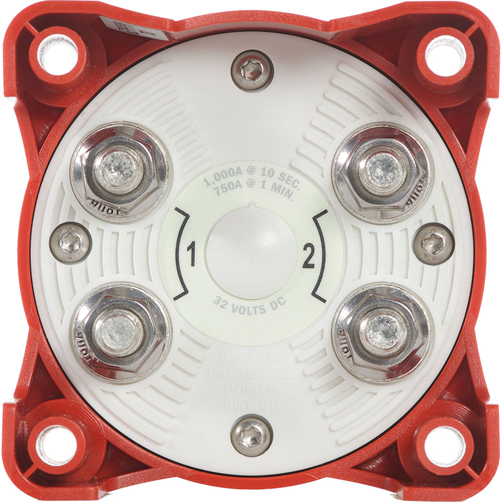 Blue Sea Systems 5511e e-Series Dual Circuit Plus Battery Switch for managing dual battery circuits in marine or automotive setups.