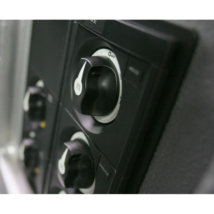 Blue Sea Systems 6006200 Mini ON/OFF Battery Switch in black for battery management and electrical control.