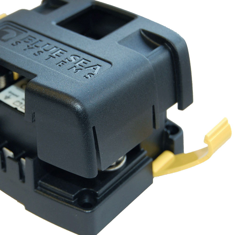 Blue Sea Systems 7610 120 Amp SI-Series automatic charging relay for battery management, shown with wiring and terminal connections.