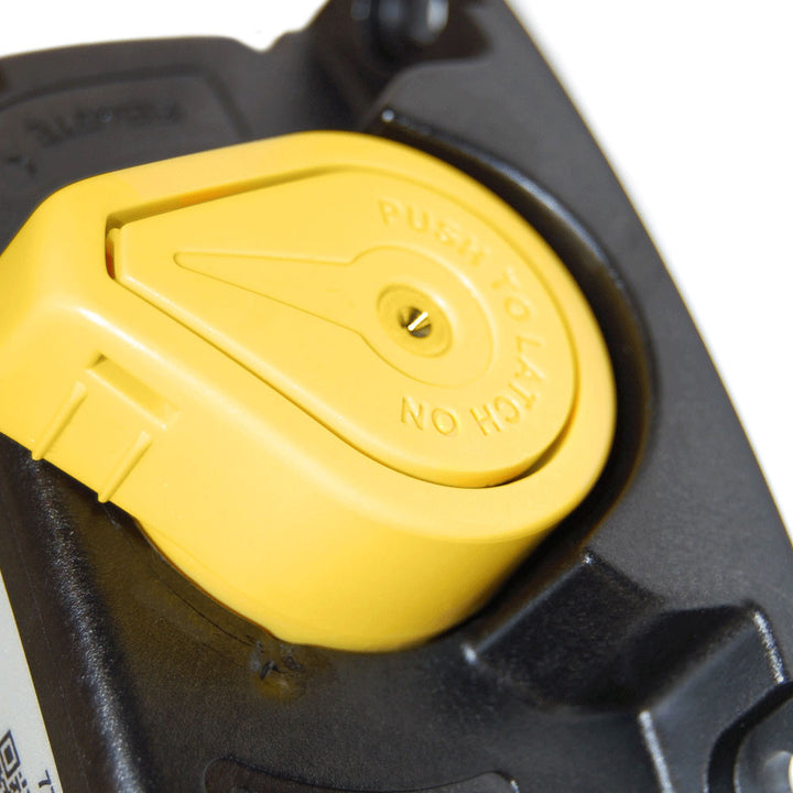 Blue Sea Systems 7700100 ML 12V 500A solenoid for battery management with manual control and Deutsch connector.