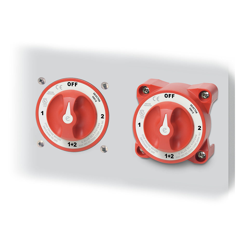 Blue Sea Systems 9002e e-Series battery switch selector with alternator field disconnect for battery management.