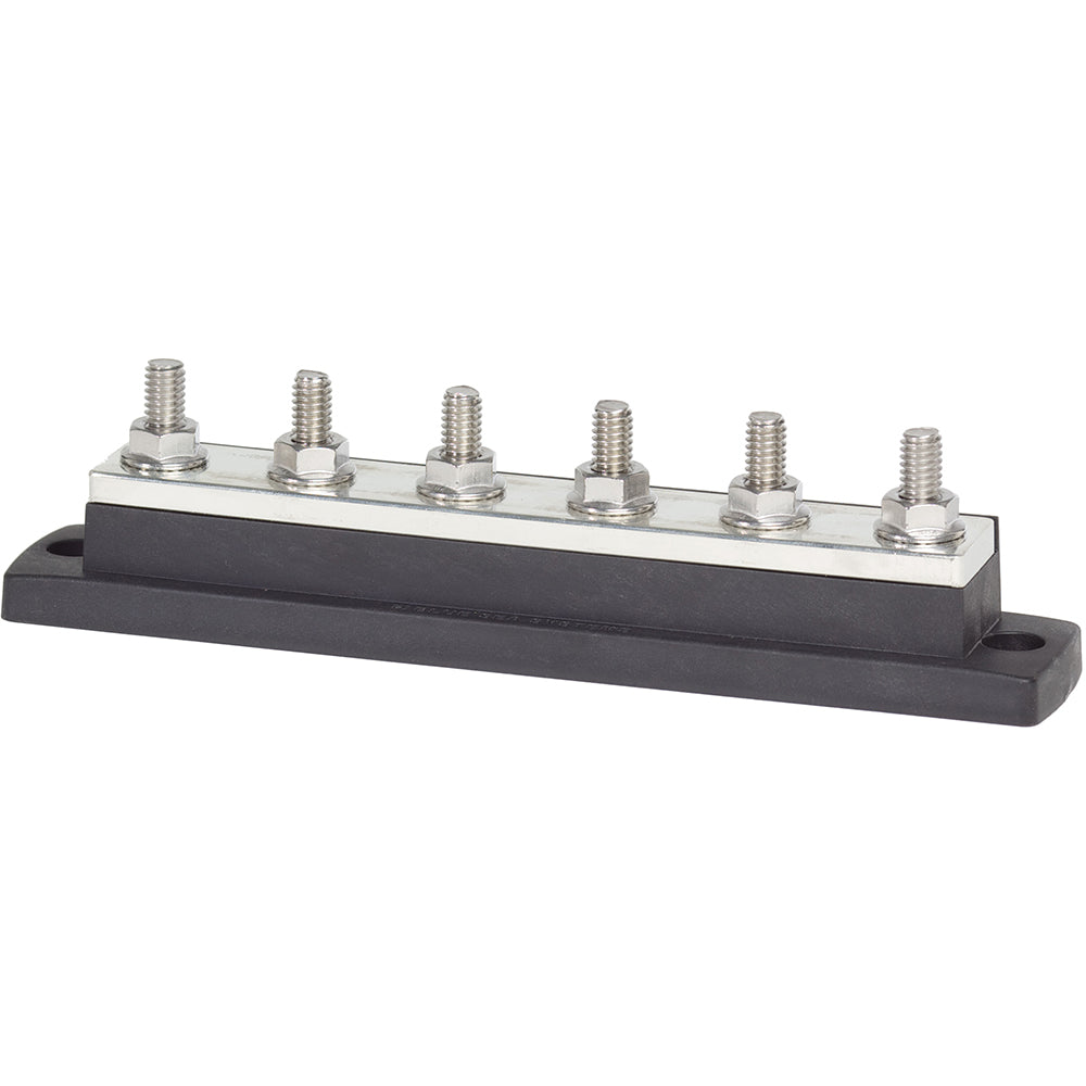 Blue Sea Systems Blue Sea 2126 Maxibus 6 x 516-18 Stud busbar connector with insulated cover and terminal studs for electrical wiring.
