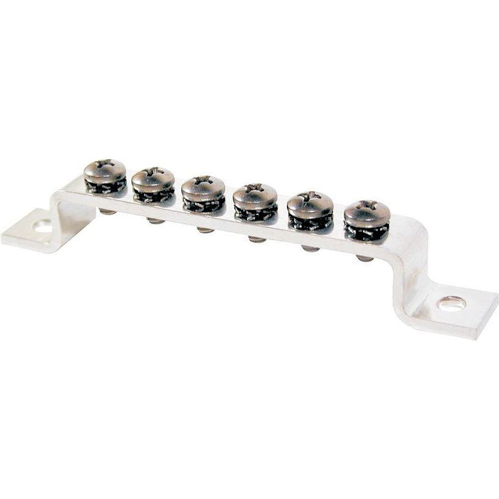 Blue Sea Systems 2306 MiniBus 100AMP common grounding busbar with 6 x 8-32 screw terminals, used for electrical connections.