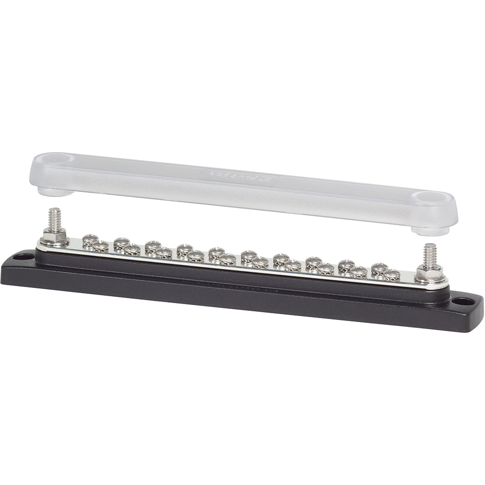 Blue Sea Systems 2312 150 Ampere common busbar with cover, 20 x 8-32 screw terminal for electrical connections