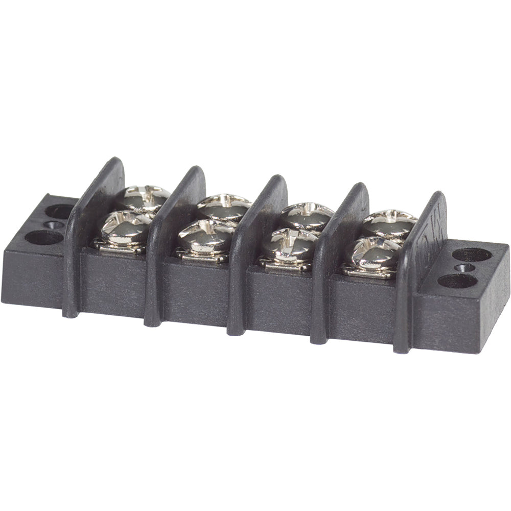 Blue Sea 2404 Terminal Black 20AMP for 4 circuits, used as busbars, connectors, and insulators by Blue Sea Systems.