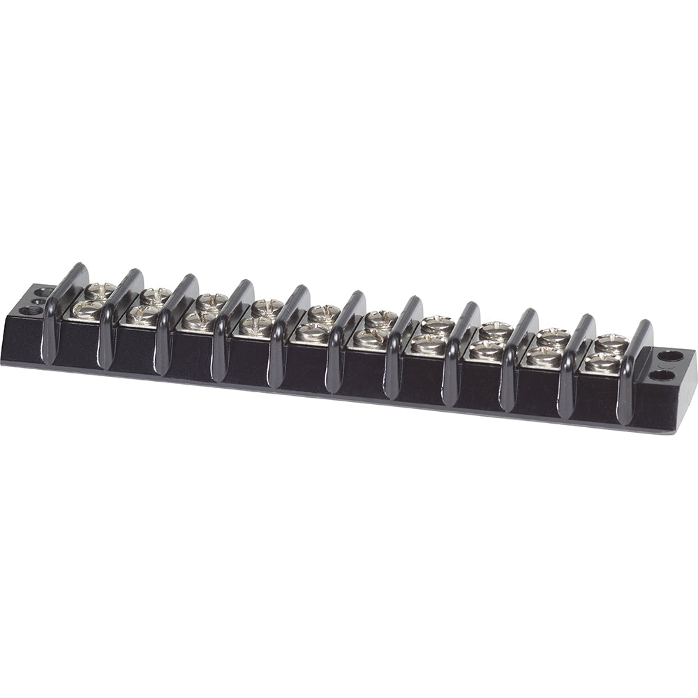 Blue Sea Systems 2510 Terminal Block with 10 circuits, 30AMP, blue busbar and connector for electrical wiring and distribution.