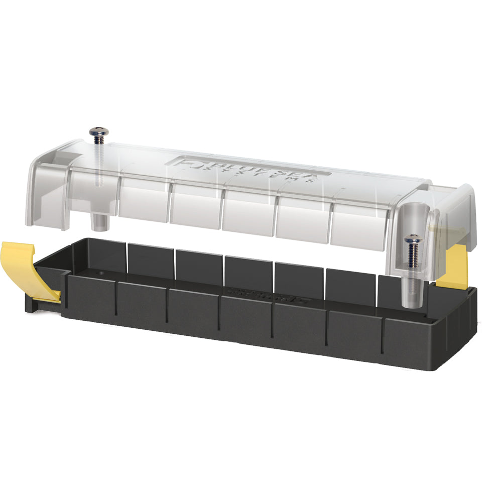 Blue Sea Systems Maxibus cover for 2105 &amp; 2106 busbars, electrical insulator with blue plastic protective cover.