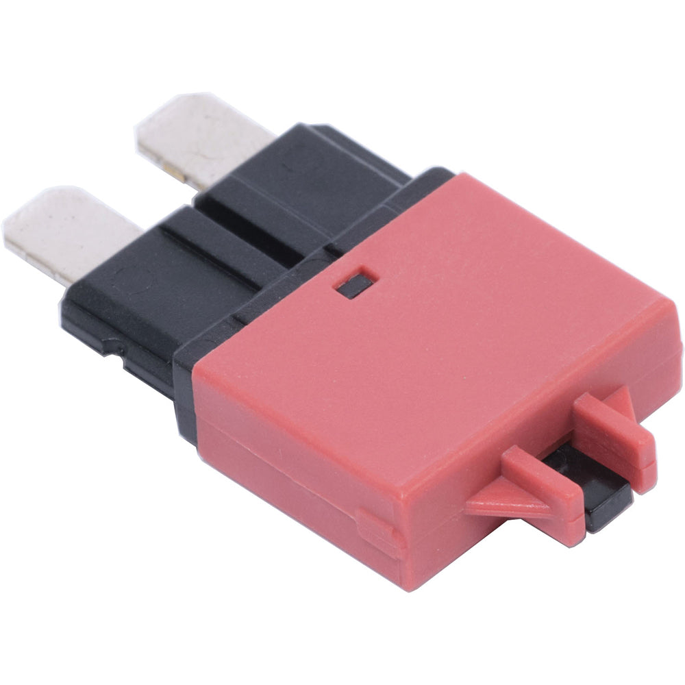 Blue Sea Systems 7064 ATO/ATC-style low profile circuit breakers, 2-pack, 10 Amp, mounted on a switch panel.
