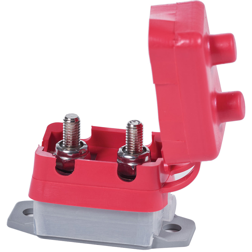 Blue Sea Systems 7157 Short Stop Circuit Breaker with 50A capacity, blue and black design for electrical protection.