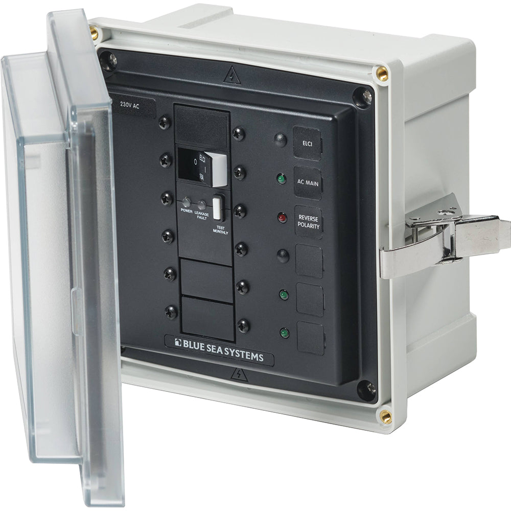 Blue Sea 3121 - Boîtier de panneau SMS avec ELCI (16 A) 3 obturateurs - 230 V CA