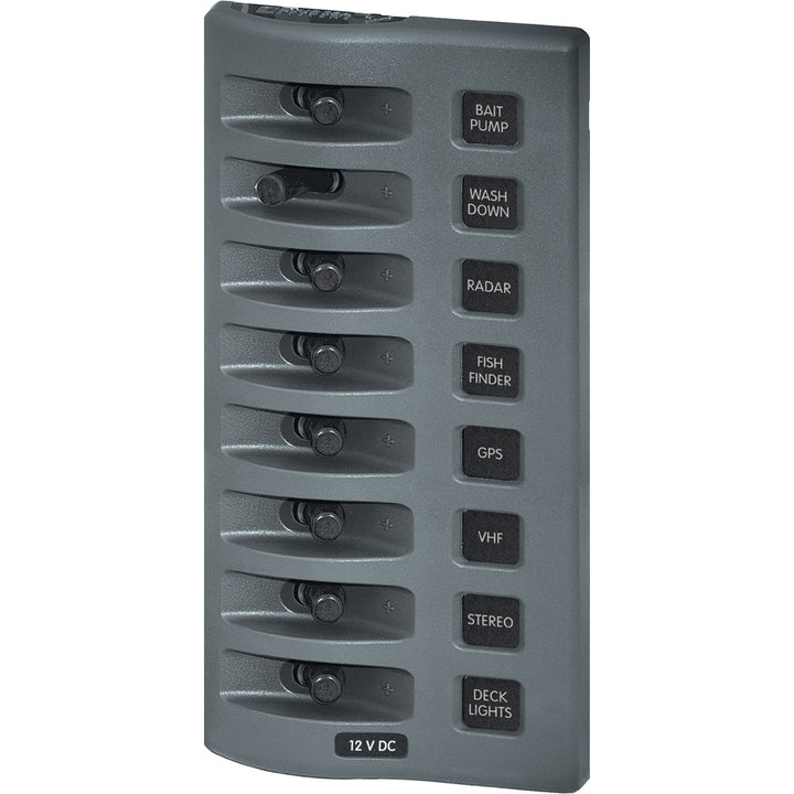 Panneau de commutation étanche Blue Sea 4309 WeatherDeck 12 V CC - 8 positions
