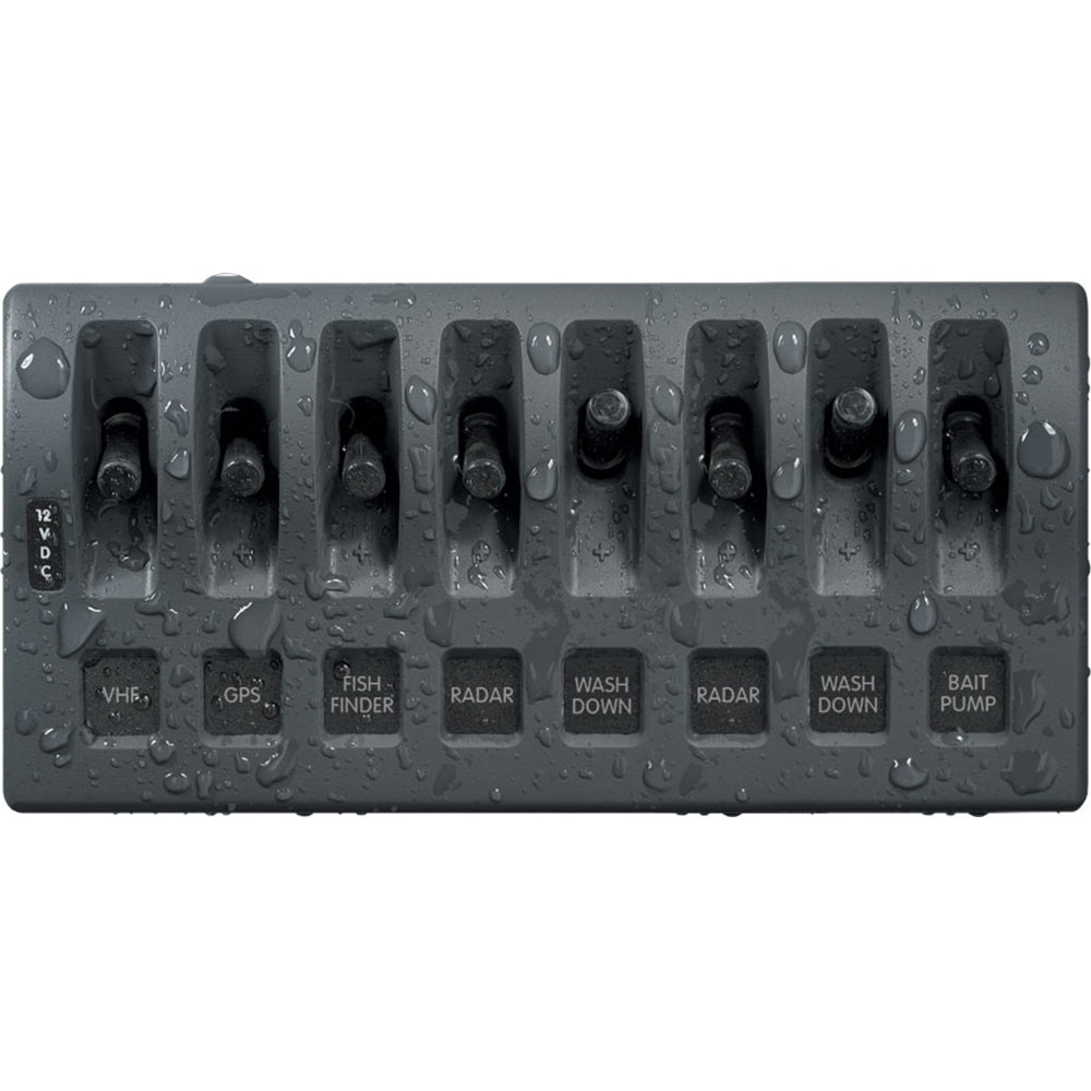 Panneau de commutation étanche Blue Sea 4309 WeatherDeck 12 V CC - 8 positions