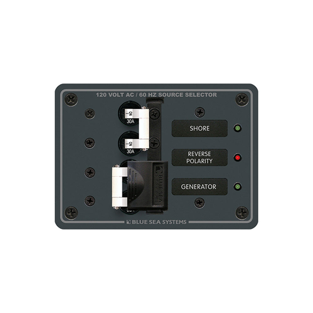 Blue Sea 8032 AC toggle source selector switch, 120V AC, 30AMP, white electrical panel switch by Blue Sea Systems