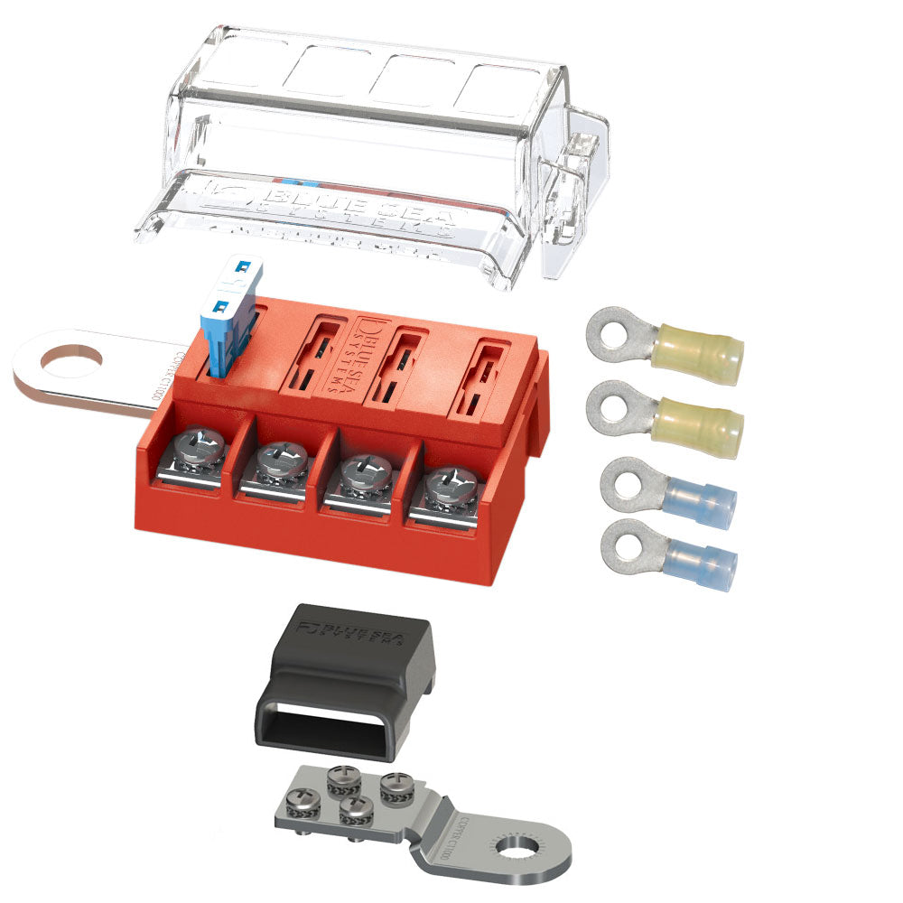 Blue Sea Systems 5024 ST-Blade Battery Terminal Mount Fuse Block Kit with fuse holder for automotive and marine electrical systems