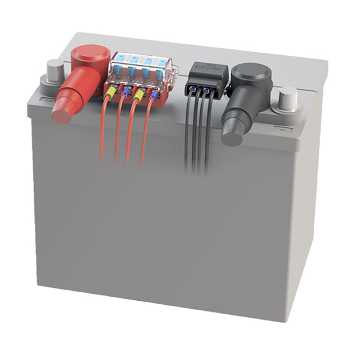 Blue Sea Systems 5024 ST-Blade Battery Terminal Mount Fuse Block Kit with fuse holders and terminal connections for automotive use