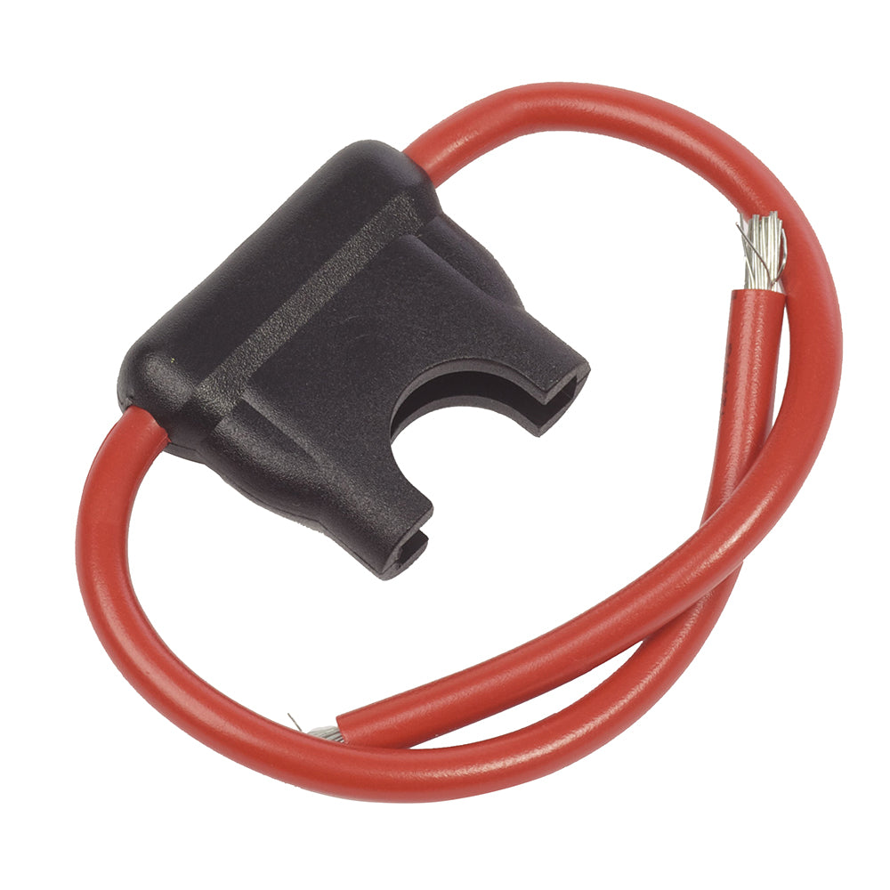 Blue Sea Systems Blue Sea 5064 in-line fuse holder for ATO and ATC fuses, showing the fuse block with blue plastic cover and metal contacts.